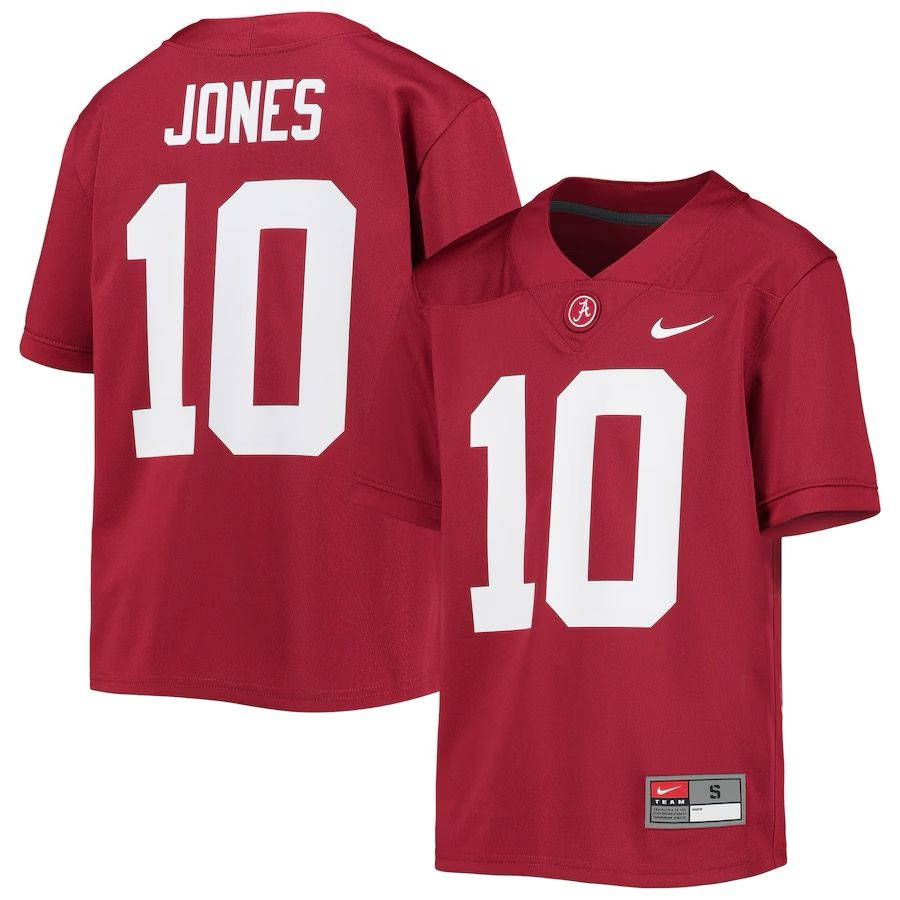 AL NIKE #10 JONES CRIMSON YOUTH JERSEY