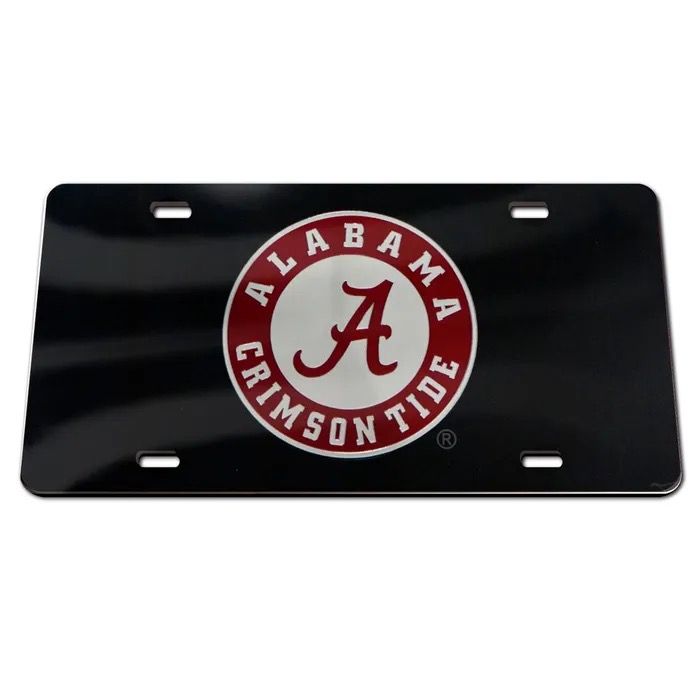 AL WINCRAFT BLACK/RED/SILVER CIRCLE LOGO LICENSE PLATE