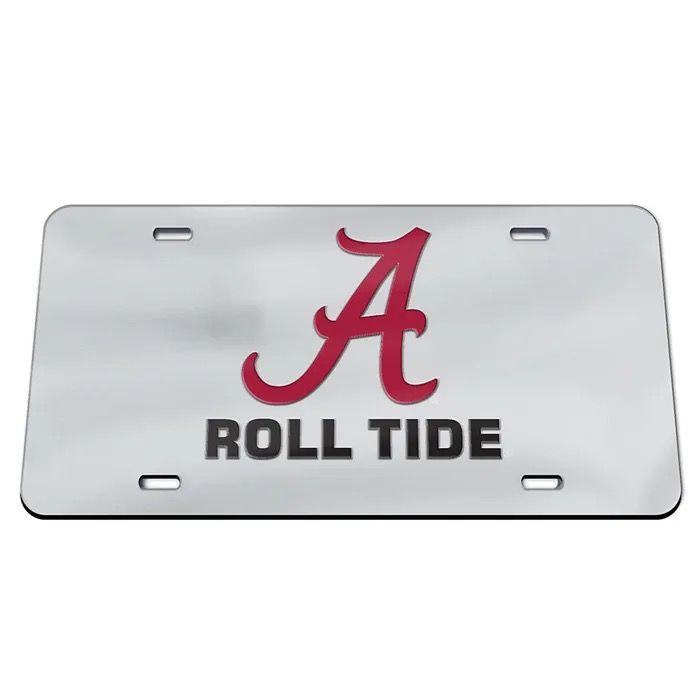AL WINCRAFT SILVER/RED/BLACK ROLL TIDE LICENSE PLATE