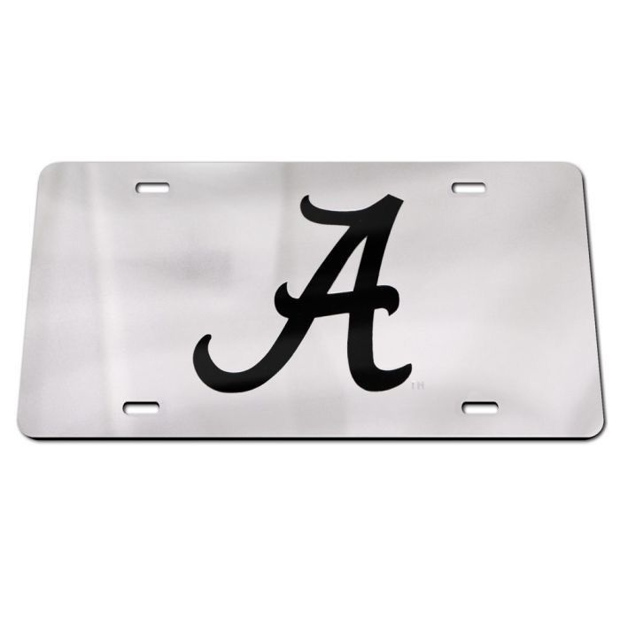 AL WINCRAFT SILVER/BLACK SCRIPT A LICENSE PLATE