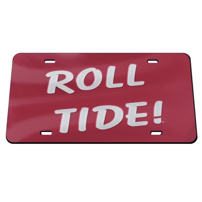 AL WINCRAFT RED/SILVER ROLL TIDE LICENSE PLATE