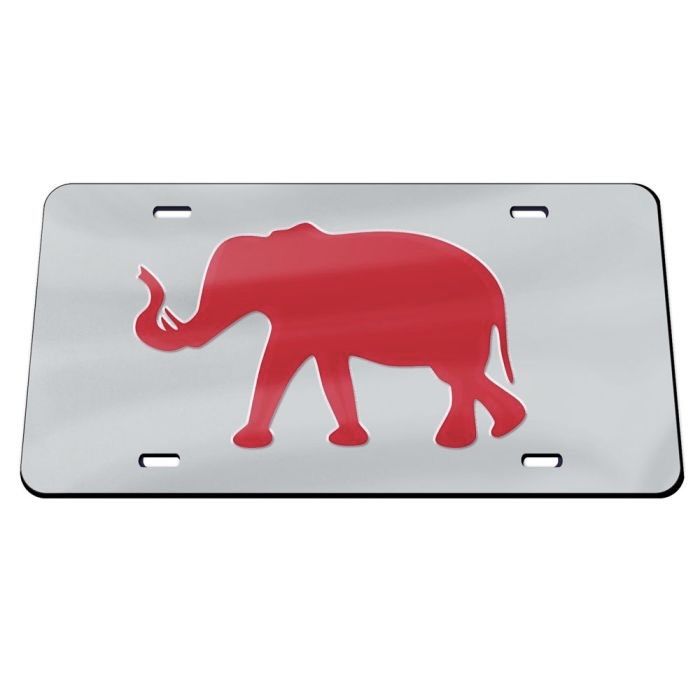 AL WINCRAFT SILVER/RED ELEPHANT LICENSE PLATE