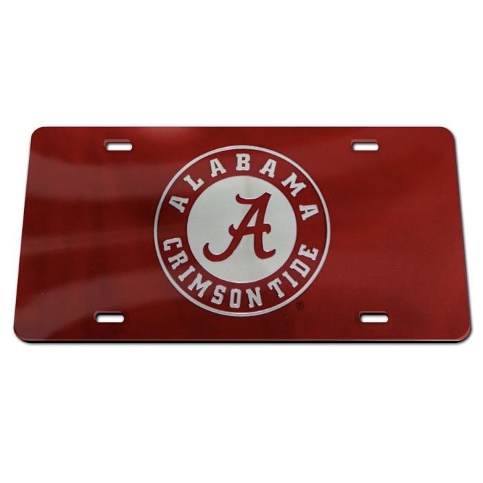 AL WINCRAFT RED/SILVER CIRCLE LOGO LICENSE PLATE