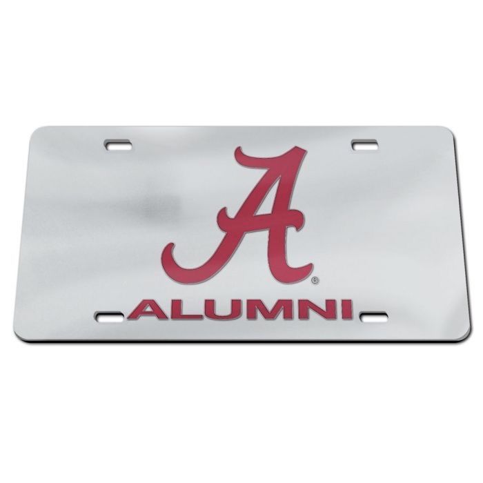 AL WINCRAFT SILVER/RED SCRIPT A ALUMNI LICENSE PLATE