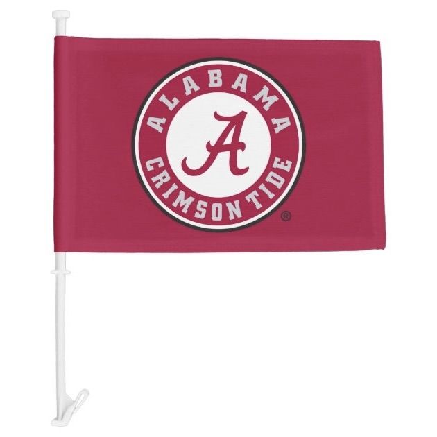 AL SEWING CONCEPTS CRIMSON CIRCLE LOGO CAR FLAG
