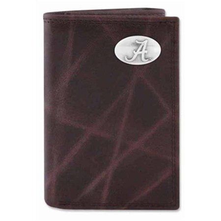 AL ZEP-PRO BROWN WRINKLE TRI-FOLD WALLET