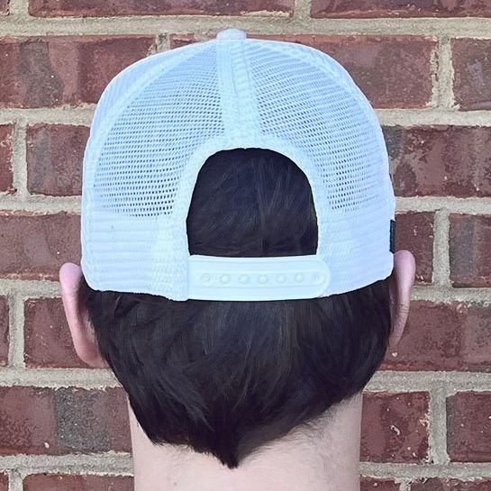 AL LEGACY SCRIPT GREY MID-PRO SNAPBACK TRUCKER CAP