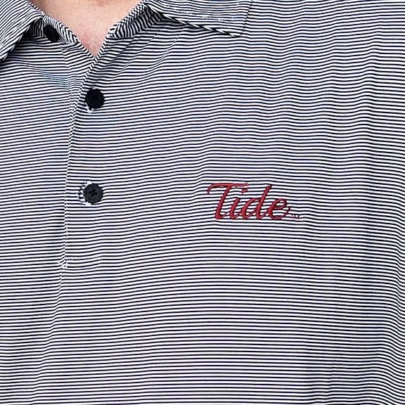 AL ANTIGUA TIDE BLACK/WHITE TWINE POLO