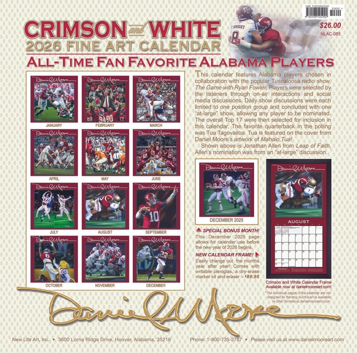 AL 2026 DANIEL MOORE CALENDAR