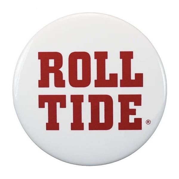AL PINU ROLL TIDE WHITE BUTTON