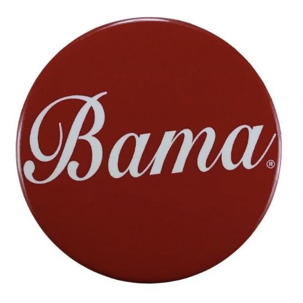 AL PINU CURSIVE BAMA CRIMSON BUTTON