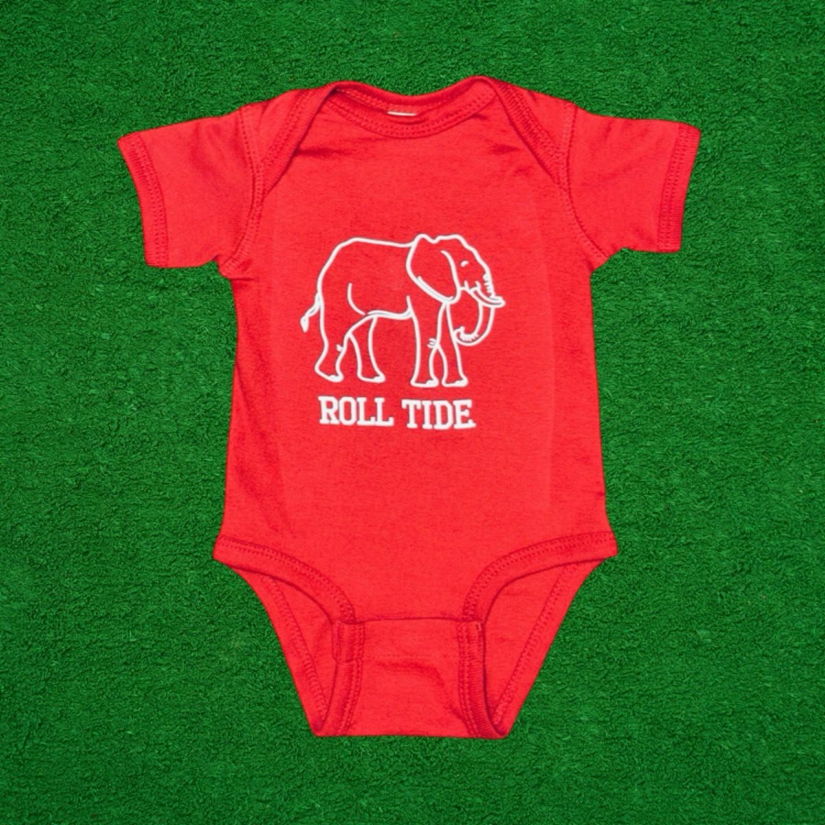 AL ELEPHANT CRIMSON ONESIE