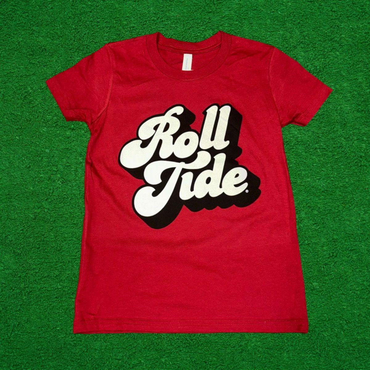GROOVY ROLL TIDE CRIMSON YOUTH TEE
