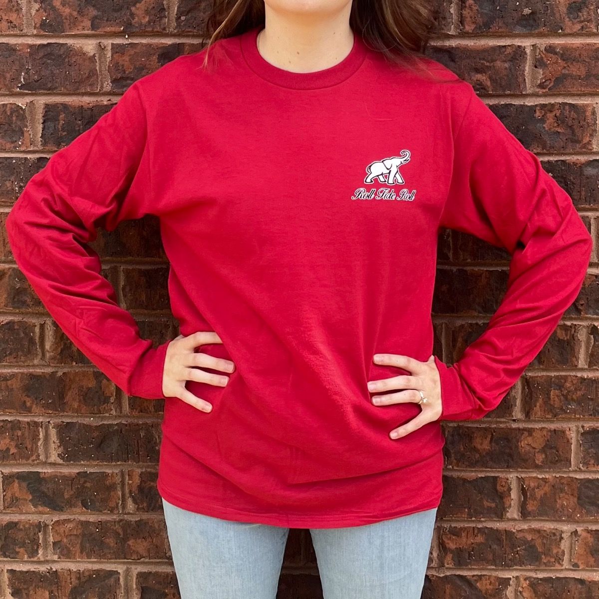 AL TUSK CHECK CRIMSON LONG SLEEVE TEE