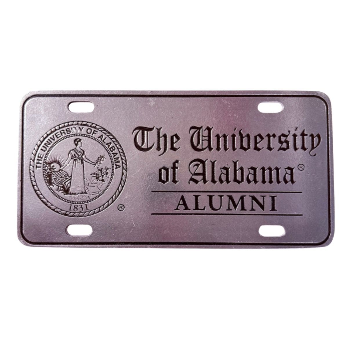 AL JARDINE PEWTER UOFA ALUMNI LICENSE PLATE