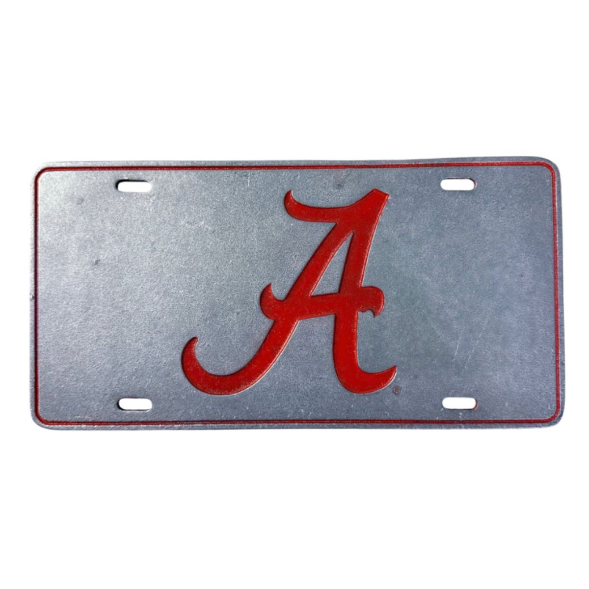 AL JARDINE PEWTER/CRIMSON SCRIPT A LICENSE PLATE