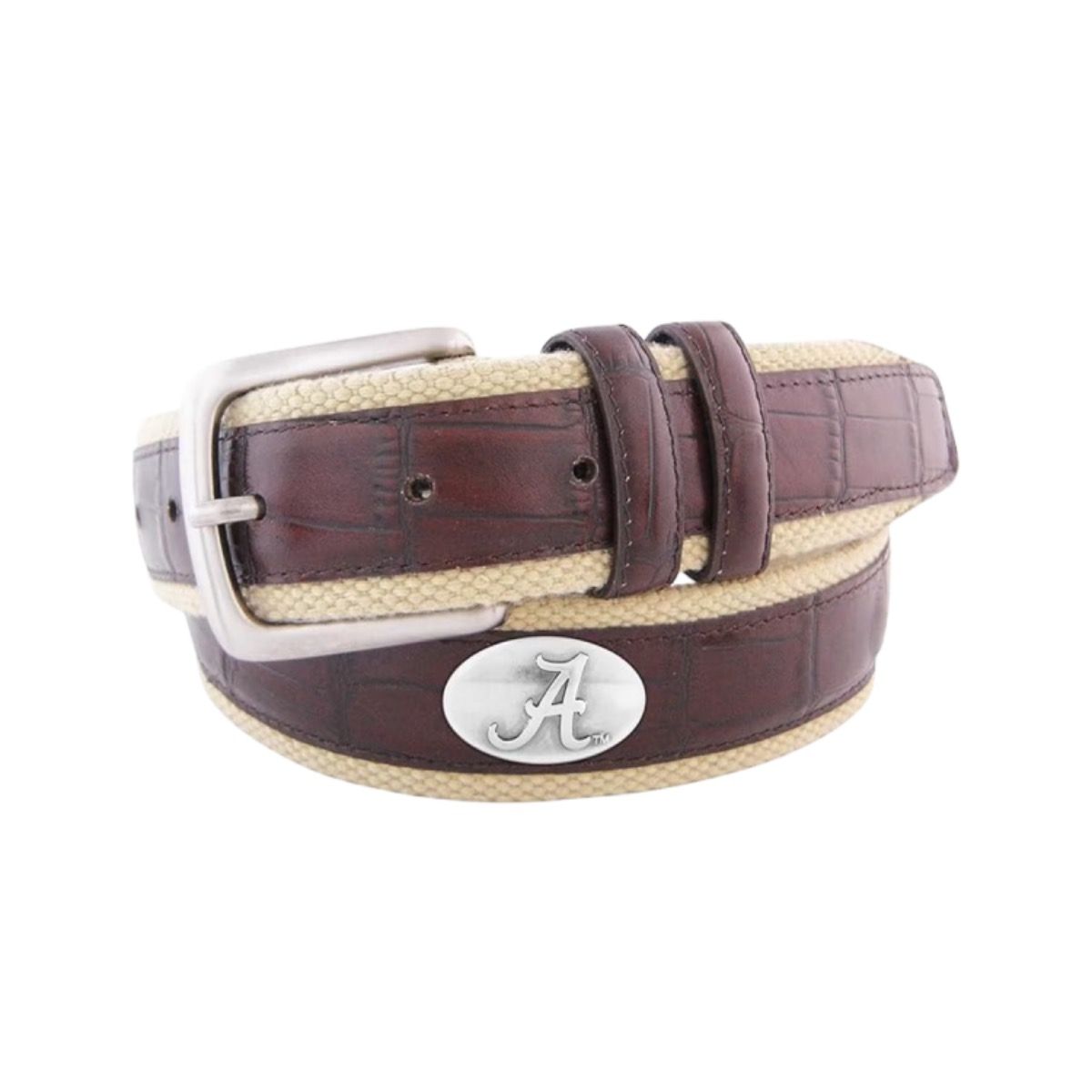 AL ZEP-PRO BROWN CROC CANVAS BELT
