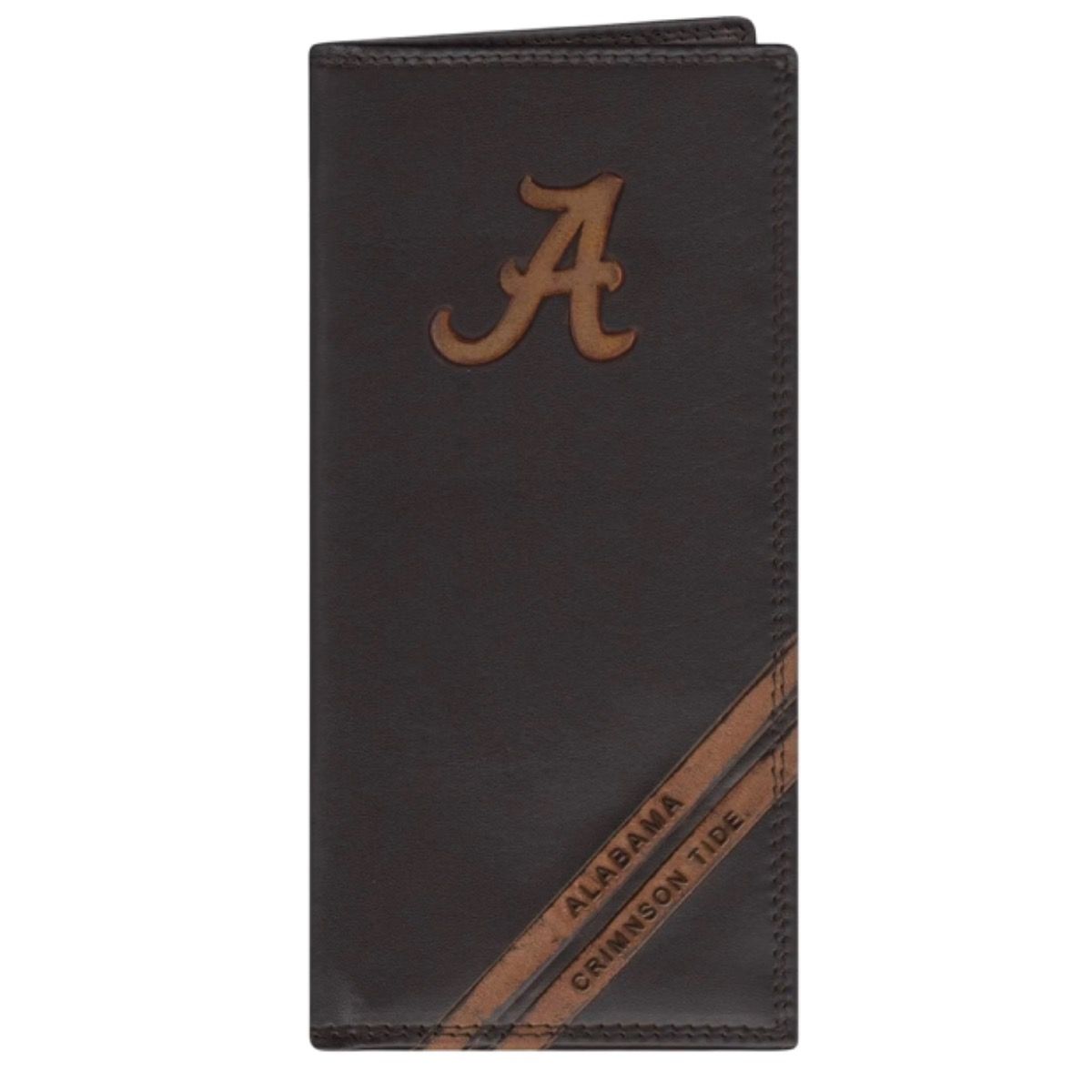 AL ZEP-PRO BROWN EMBOSSED LONG WALLET