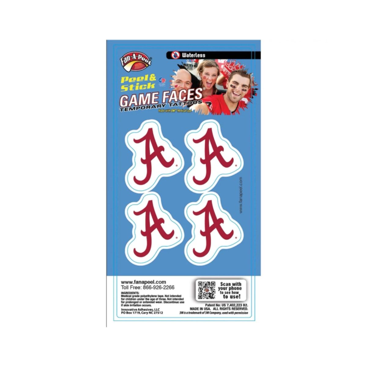 AL FAN-A-PEEL SCRIPT A TEMPORARY TATTOOS (4 PACK)