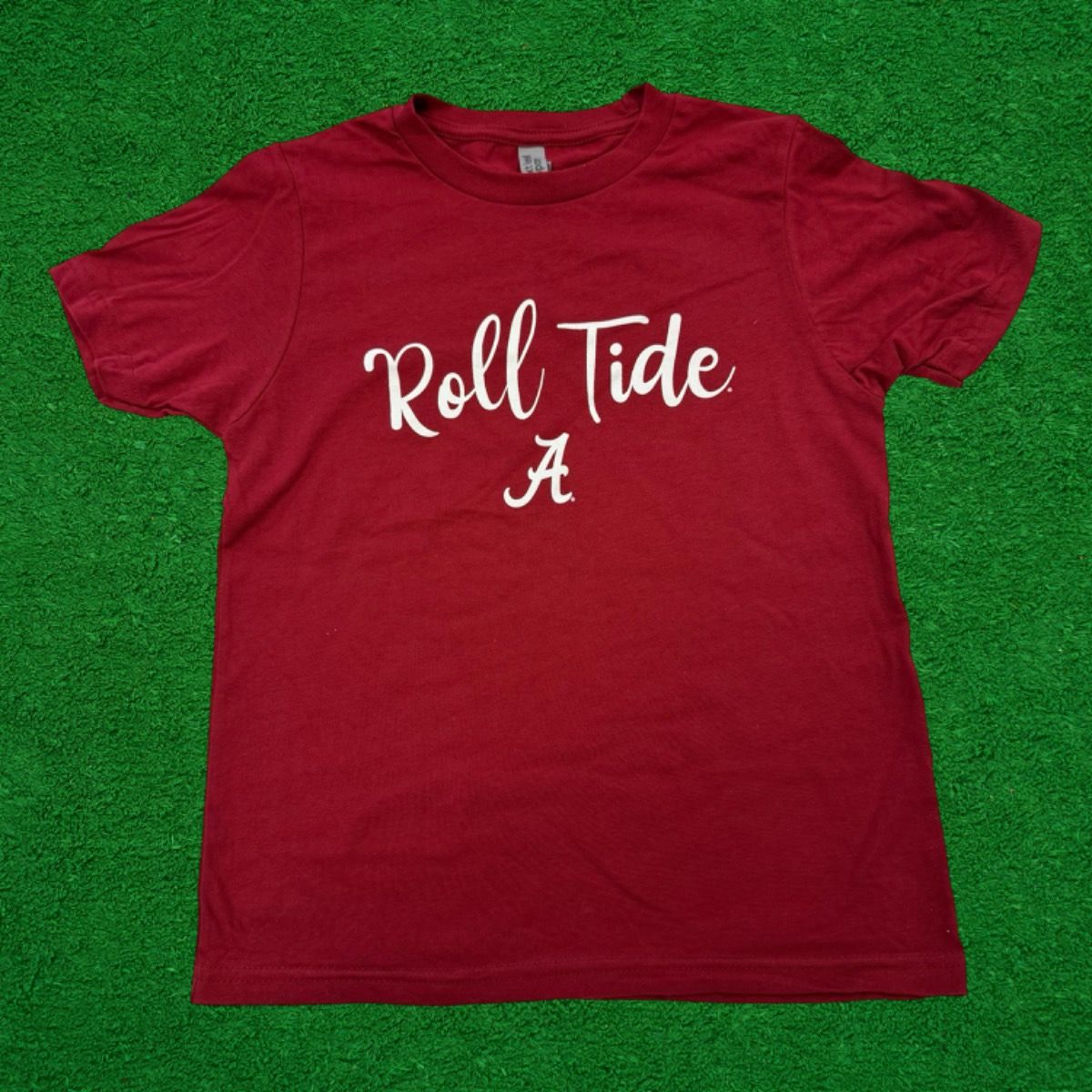 ROLL TIDE SCRIPT CRIMSON YOUTH TEE