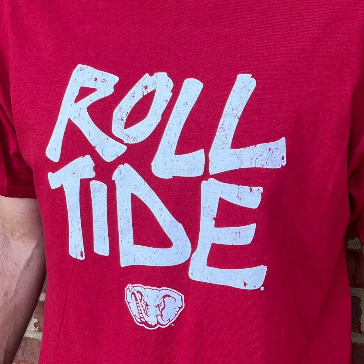 AL ROLL TIDE BRUSH CRIMSON TEE