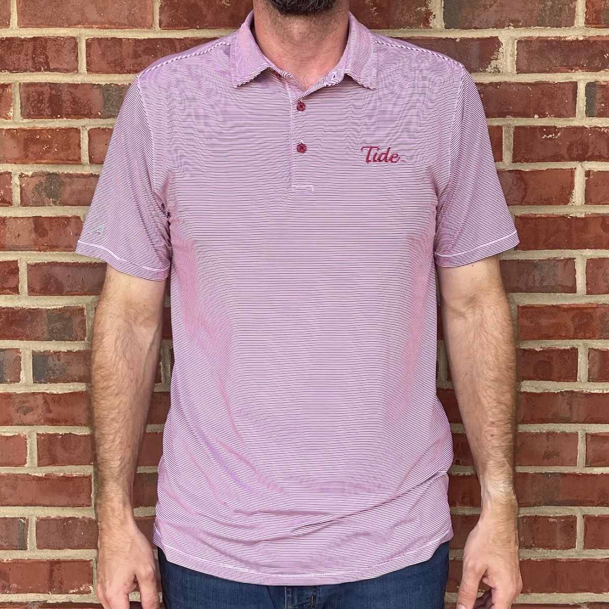 AL ANTIGUA TIDE CRIMSON/WHITE TWINE POLO