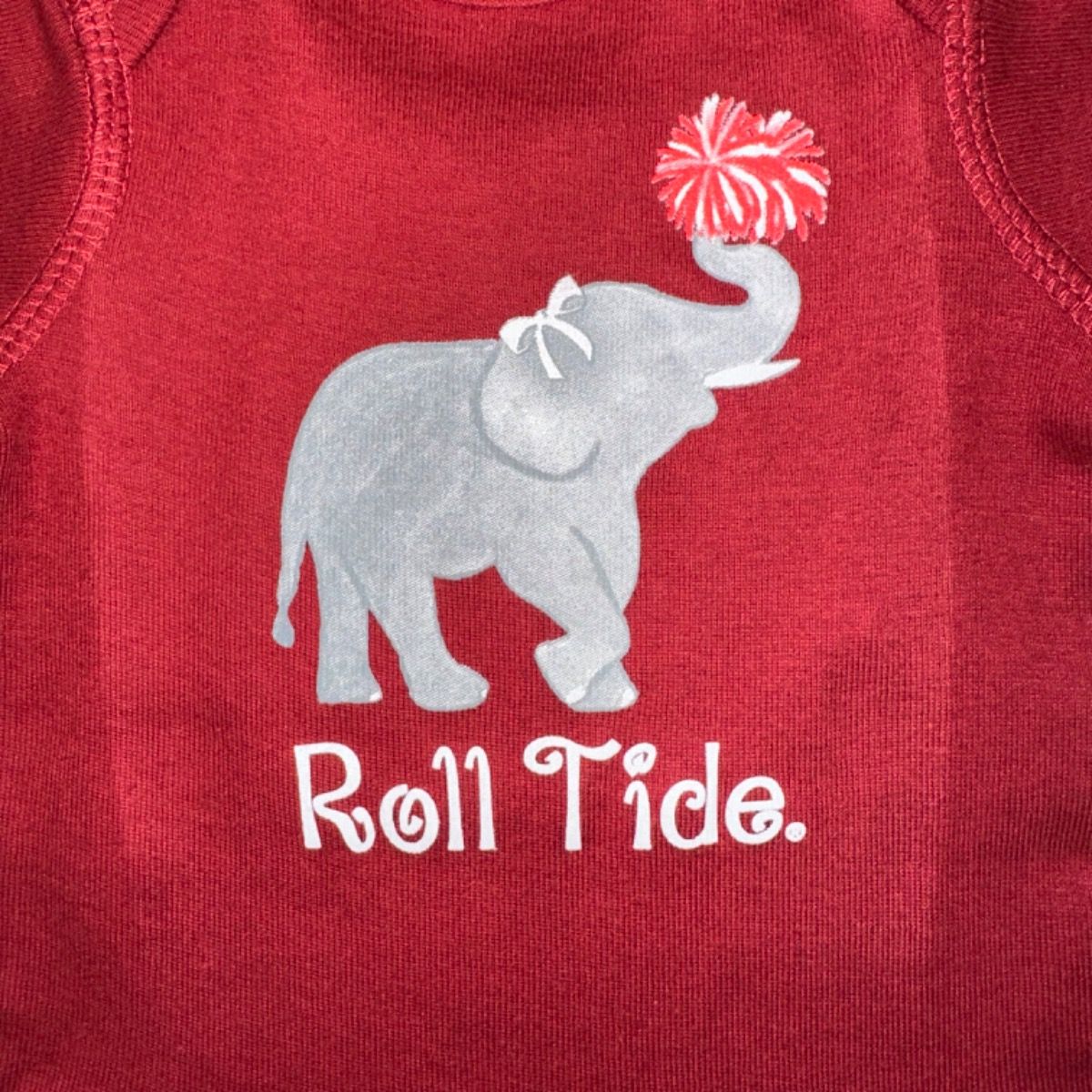 ELEPHANT BOW CRIMSON ONESIE