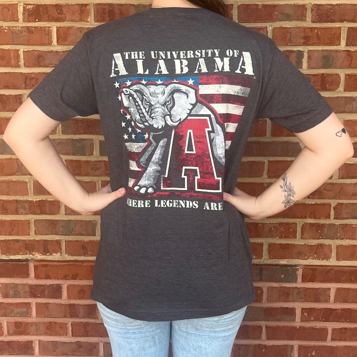 AL LOGO FLAG HEATHER CHARCOAL TEE