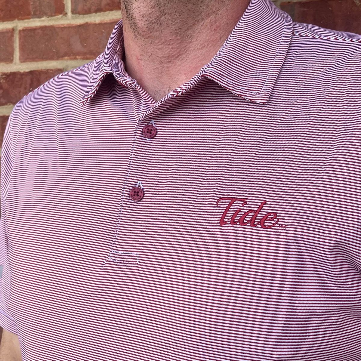 AL ANTIGUA TIDE CRIMSON/WHITE TWINE POLO