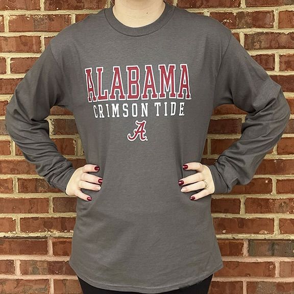 AL VARSITY GREY LONG SLEEVE TEE
