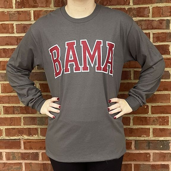 AL CLASSIC BAMA GREY LONG SLEEVE TEE