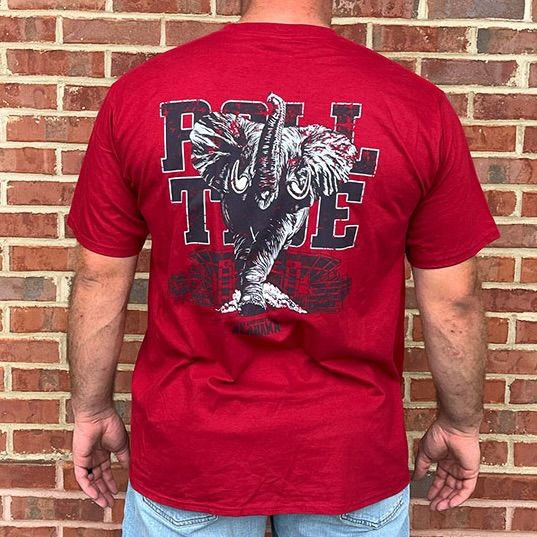 AL CHARGING ELEPHANT CRIMSON TEE